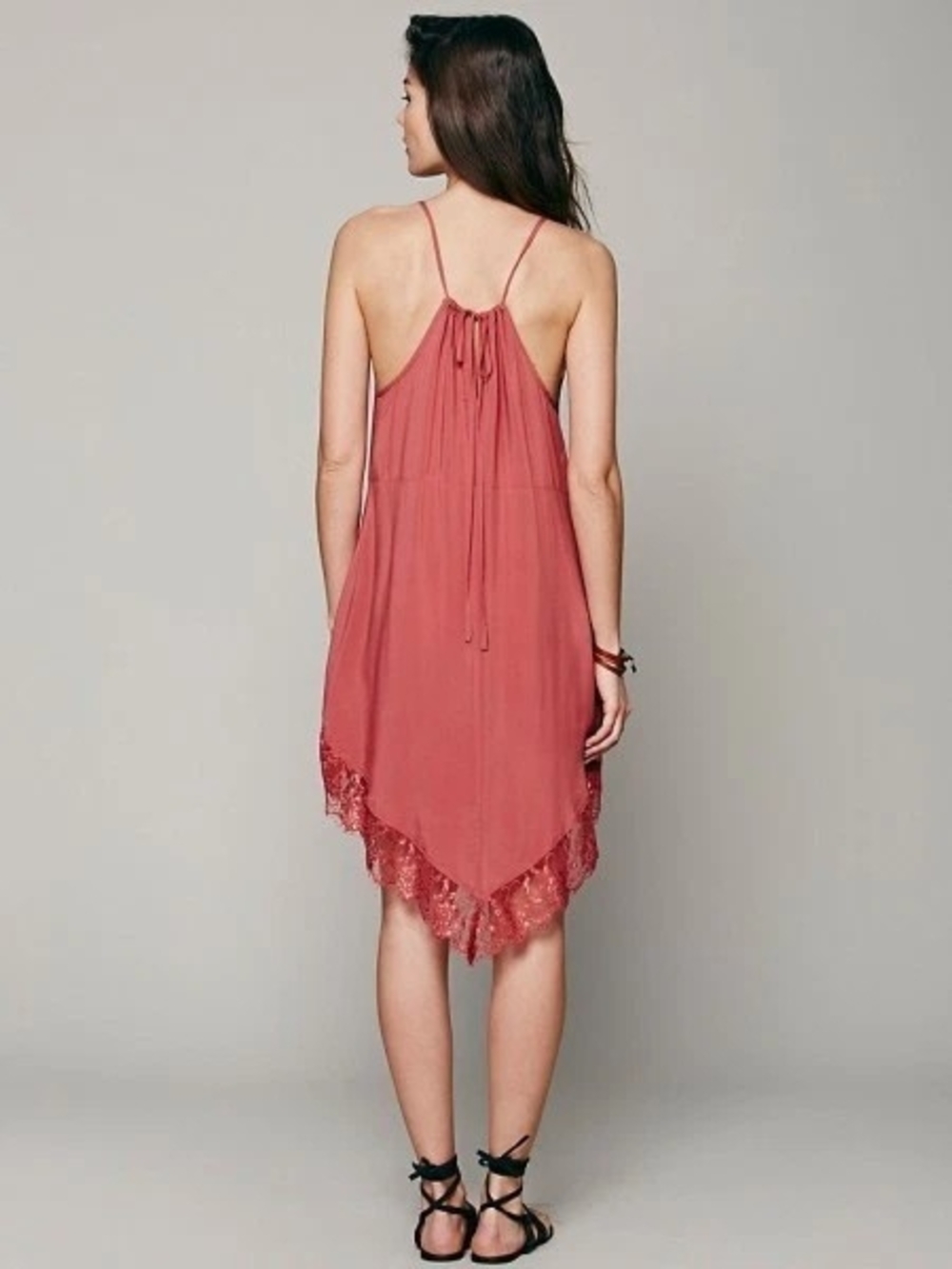 IntimatelyLace Trim Tunic Slip Dress Terracotta Boho XS - Picture 4 of 10